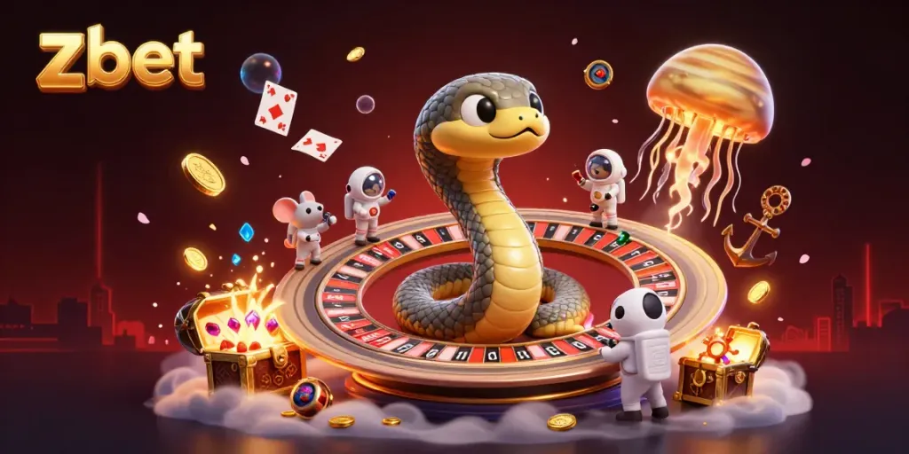 Experience zbet's exciting world of cosmic betting with playful astronaut mice around a lively roulette scene.