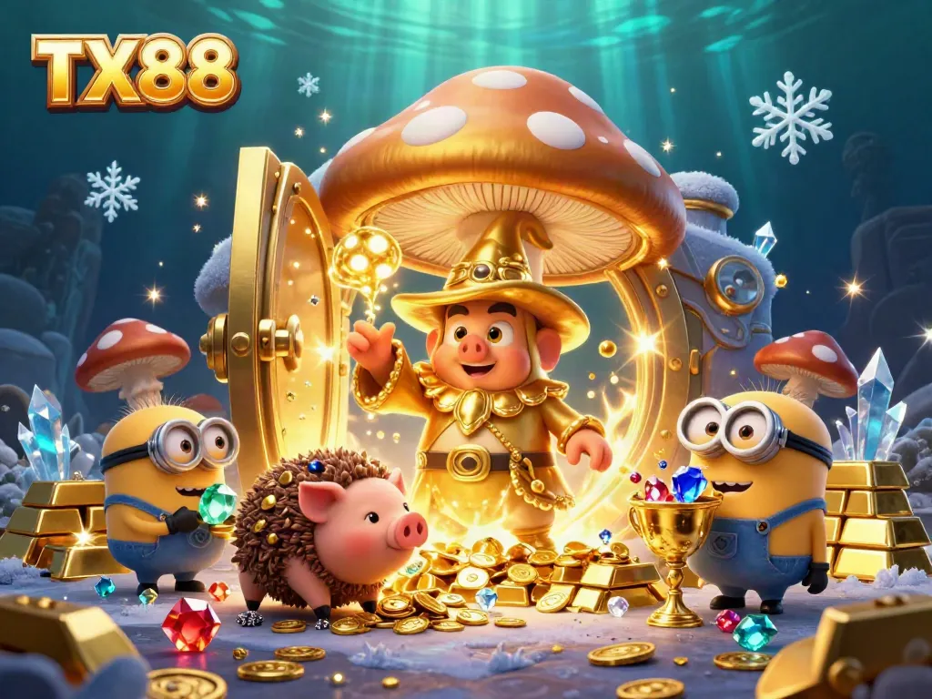 Experience the thrill of winning at TX88 with a magical scene filled with treasures and excitement.